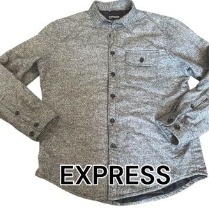 Express Men's Casual Black Button Down Shirt/shacket/flannel/jacket